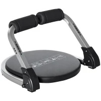 HOMCOM Bauchtrainer, multifunktional, 3 Widerstände, klappbar, leicht gebaut, Stahlrahmen, schwarz, 55 x 42 x 11-32cm(m-1)