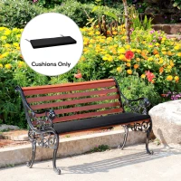 Outsunny 2-Seater Garden Bench Cushion with Ties, Swing Chair Cushion, Replacement Cushion for Outdoor Furniture, 110 x 46 cm, Black(m-2)