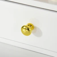 HOMCOM Dressing Table Set with Mirror, Built-in 3 Color LED Light, Vanity Makeup Table with 4 Drawers and Cushioned Stool for Bedroom, White(m-9)