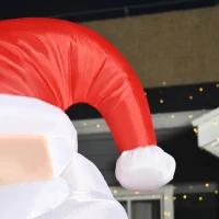 HOMCOM Décoration Gonflable de Noël, Père Noël de 2,4 m avec Éclairage LED, Sucette(m-5)