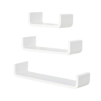 HOMCOM Floating Shelves, Set of 3 Wall Shelf, Shelves for Wall Invisible Mounting, Bedroom Living Room, White