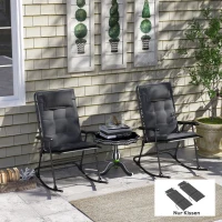 Outsunny 2er Set Auflage für Sonnenliege Wasserabweisend Liegenauflage für Gartenliege Polsterauflage 50x116x5 cm, Dunkelgrau(m-2)