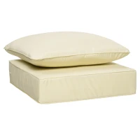 Outsunny 4 Pieces Outdoor Seat and Back Cushion Set Patio Deep Seating Chair Replacement Cushion, Beige(m-7)