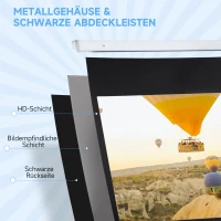 HOMCOM Beamer-Leinwand, Projektionsleinwand, 16:9, 84 Zoll, Fernbedienung, Motor(m-9)