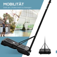 HOMCOM Basketballkorb, Basketballständer, höhenverstellbar, mit Wasser befüllbar, Schwarz(m-5)