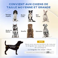 PawHut Canapé pour chien design scandinave coussin moelleux amovible tissu aspect velours pieds bois massif(m-4)