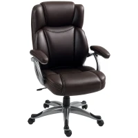 HOMCOM 49.5-59cm Faux Leather Office Chair - Brown(m-10)