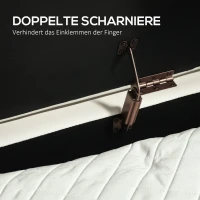 HOMCOM Sitzbank mit Klappdeckel und Stauraum, Stoffbezug, Metall, Cremeweiß+Golden(m-7)