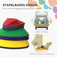 AIYAPLAY 6-delige set antislip Trittsteinen, voor binnen & buiten, stapelbaar, Kleurrijk(m-6)
