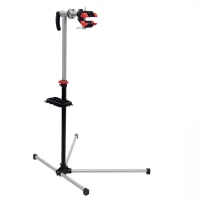 HOMCOM Pied d'atelier pliable vélo réparation support pied de montage pivotant 360° hauteur réglable argent(m-1)