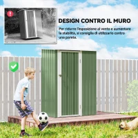 Outsunny Casetta Porta Attrezzi Capanno in Acciaio Impermeabile 142x84x189cm(m-6)