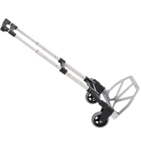 HOMCOM Carrello Portapacchi Pieghevole max 70kg con Maniglie Telescopiche e Altezza Regolabile, 41x38.5x100 cm, Argento(m-1)