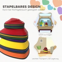 AIYAPLAY 11-delig Set Trittsteinen, antislip ontwerp, voor binnen & buiten, stapelbaar, kleurrijk(m-6)