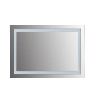 kleankin Bathroom Mirror with LED Lights, Illuminated Makeup Mirror with 3 Colours, Defogging Film and Memory Function, Hardwired, Horizontal or Vertical, 70 x 50 cm(m-1)