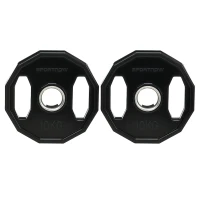 SPORTNOW Conjunto de 2 Discos de Pesas de 10 kg con Orificio de 5 cm para Entrenamiento de Fuerza  Ø32x4 cm Negro(m-10)