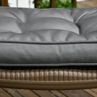 Outsunny Set of 4 Garden Seat Cushion with Ties, 42 x 42cm Replacement Dining Chair Seat Pad, Grey(m-9)