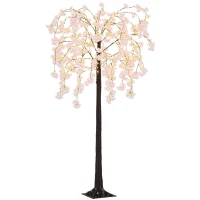 HOMCOM 450 LED Light Decorative Artificial Blossom Tree - Pink(m-10)