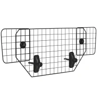PawHut Barrera Protectora de Coche para Perros para Vehículo Universal Barrera Protectora Metálica Extensible para Asientos Traseros Maletero Equipaje Automóvil 90-120x40,5 cm Negro(m-1)
