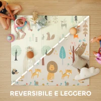 AIYAPLAY Tappeto per Bambini 0-6 Anni a Tema Bosco con Superficie Impermeabile in XPE Multicolore, 196x176x1.5 cm(m-4)