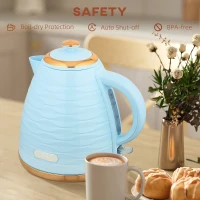 HOMCOM 3kW Rapid Boil Honeycomb Kettle - Light Blue(m-6)