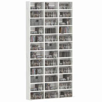 HOMCOM CD Storage Unit with Adjustable Shelves, 102 x 195 cm, Marble Effect(m-1)
