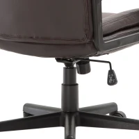 HOMCOM Office Chair, Computer Desk Chair, PU Leather Mid Back Executive Chair with Adjustable Height and Swivel Rolling Wheels for Home Study, Brown(m-10)
