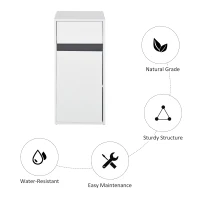 HOMCOM MDF Tri-Compartment Bathroom Storage Cabinet White(m-7)