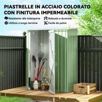 Outsunny Casetta Porta Attrezzi Capanno in Acciaio Impermeabile 142x84x189cm(m-4)
