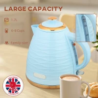 HOMCOM 3kW Rapid Boil Honeycomb Kettle - Light Blue(m-5)
