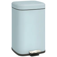 HOMCOM 20L Modern Boxy Metal Home Kitchen Bin - Light Green(m-10)