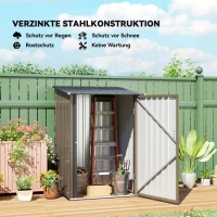 Outsunny Geräteschuppen aus Stahl 100 x 103 x 160cm Braun(m-4)