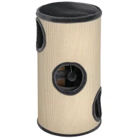 PawHut 70cm Height Cat Post Tree Scratching Barrel Sisal Activity Center Condo Kitten Bed Scratcher Climbing Climber Play House(m-10)