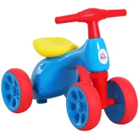 HOMCOM Baby Balance Bike Toddler for Aged 1.5-3 Years Training Walker Smooth Rubber Wheels Ride on Toy Storage Bin Blue Red(m-11)