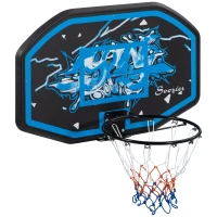 SPORTNOW Wall Mounted Basketball Hoop, Mini Basketball Hoop and Backboard Set for Teenagers and Adults, Outdoors and Indoors Door and Wall Use, Blue and White(m-1)
