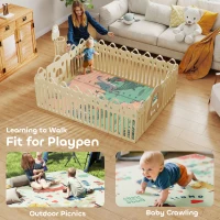 AIYAPLAY Dinosaur-Themed Baby Plat Mat Double Sided, Foldable, Water-Resistant for Outdoor/Indoor, 177 x 146 x 1.5cm(m-8)