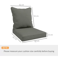 Outsunny Seat and Back Padded Cushion Set, CUSHION ONLY - Charcoal Grey(m-3)