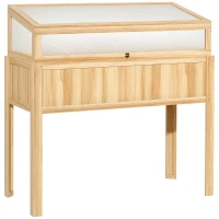 Outsunny Raised Garden Bed 2-IN-1 Wood Cold Frame Greenhouse with Elevated Garden Box, Openable Top for Flowers, Vegetables, Plants, Natural(m-10)