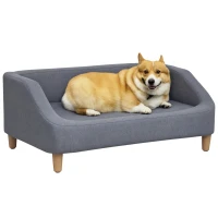 PawHut Dog Sofa, pet Bed, with Soft Cushion, Washable Cover, for Small, Medium & Large Dogs - Grey(m-10)