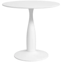 HOMCOM Round Dining Table, Modern Dining Room Table with Steel Base, Non-slip Foot Pad, Space Saving Small Dining Table(m-10)