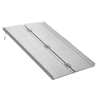 HOMCOM 4ft Folding Aluminum Wheelchair Ramp Scooter Portable Mobility Assist Suitcase Access Aid Disabled(m-10)