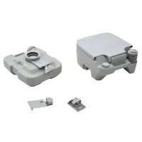 HOMCOM 10L Portable Travel Toilet Outdoor Camping Picnic with 2 Detachable Tanks & Push-button Operation, Grey(m-8)