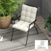 Outsunny Outdoor Garden Seat Cushion with Backrest, Cream White(m-2)
