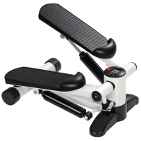 SPORTNOW Mini Stepper Machine, with LCD Monitor, Non-Slip Pedals, White(m-1)