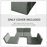 Outsunny  Replacement Cushion Cover Garden Rattan Patio Furniture Seat Cover Polyester Outdoor Deep Grey- No Cushion Included(m-6)