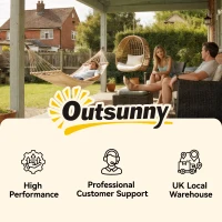 Outsunny Hängematte Outdoor Baumwolle mit Tragetasche Belastbarkeit bis 150 kg modern 290 x 100 cm Cremeweiß(m-9)