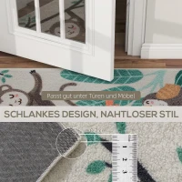 HOMCOM Fleece-Teppich mit Dschungel-Muster, pflegeleicht, Cremeweiß+Bunt(m-7)