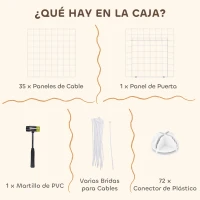 PawHut Jaula para Animales Pequeños Valla Metálica Modular para Mascotas con Puerta Rampa y Paneles de ABS 146x73x73 cm Blanco(m-6)