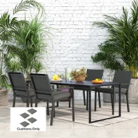Outsunny 4-Piece Seat Cushions Pillow Replacement, Patio Chair Cushions Set with Ties for Indoor Outdoor, Charcoal Grey(m-2)