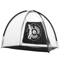 HOMCOM 2M Golf Hitting Practice Net Target Cloth For Backyard Garden Indoor & Outdoor Driving Range Chipping Net with Carry Bag for Sports Training(m-1)