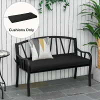 Outsunny Garden Bench Cushion 2 Seater Loveseat Seat Pad for Patio Swing Furniture for Indoor & Outdoor Use, 120 x 50 x 8 cm, Black(m-2)